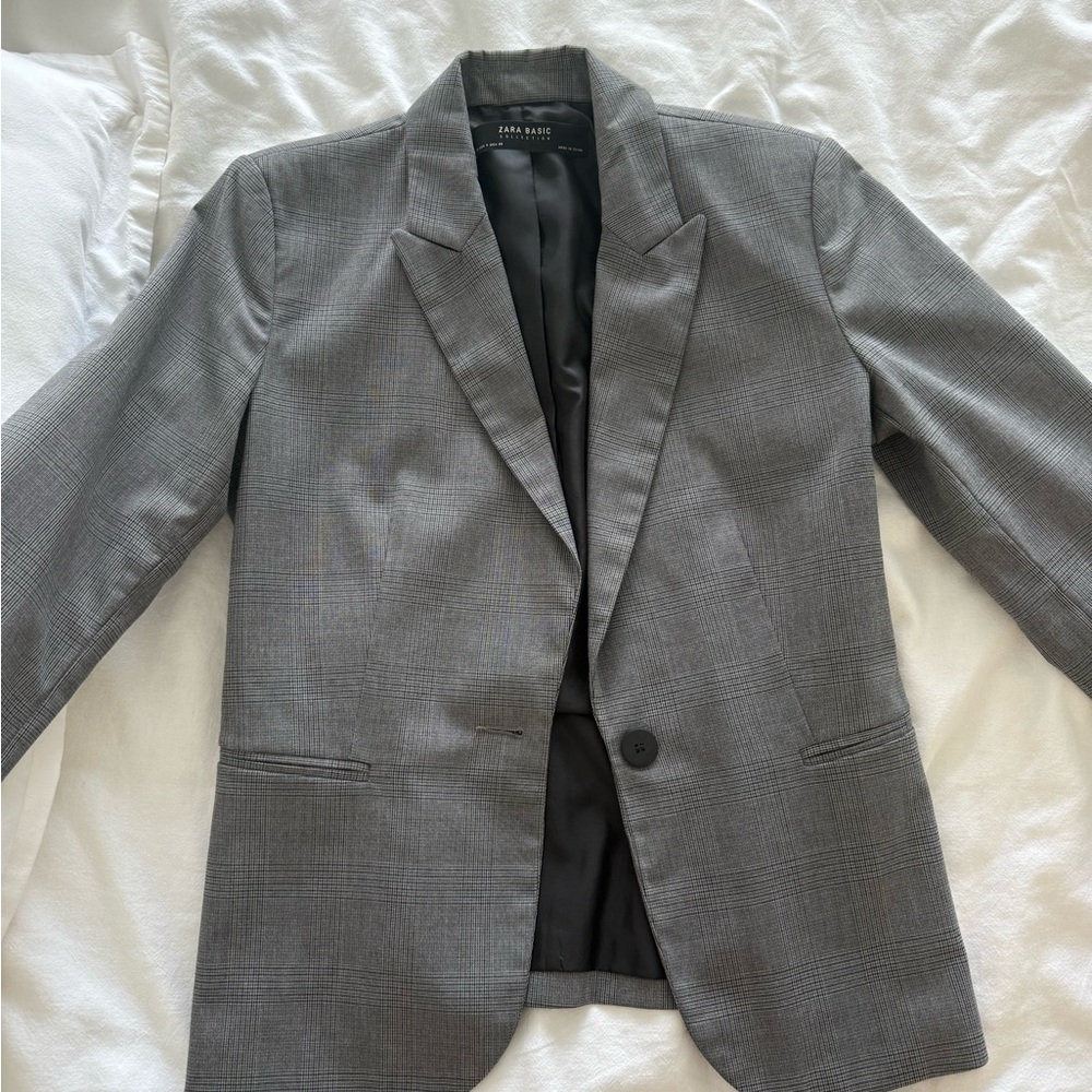 Zara Gray Sport Coat with Notched Lapel